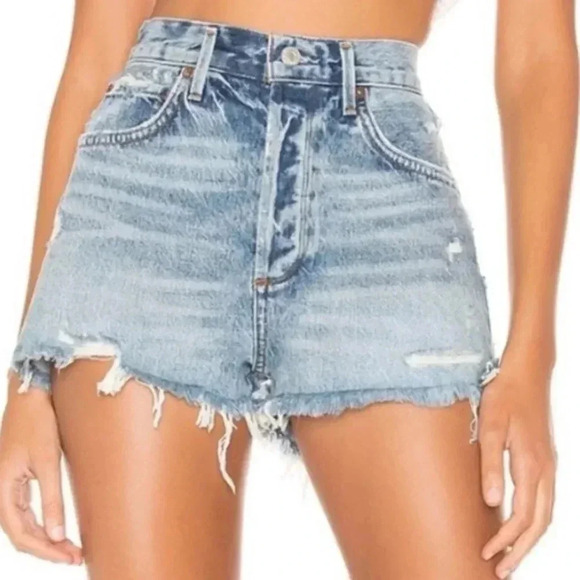 Agolde Jaden Denim Shorts Size 26 - Picture 2 of 9